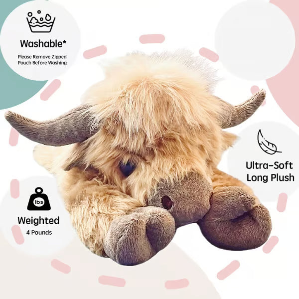 Weighted JUMBO Highland Cow Plushy